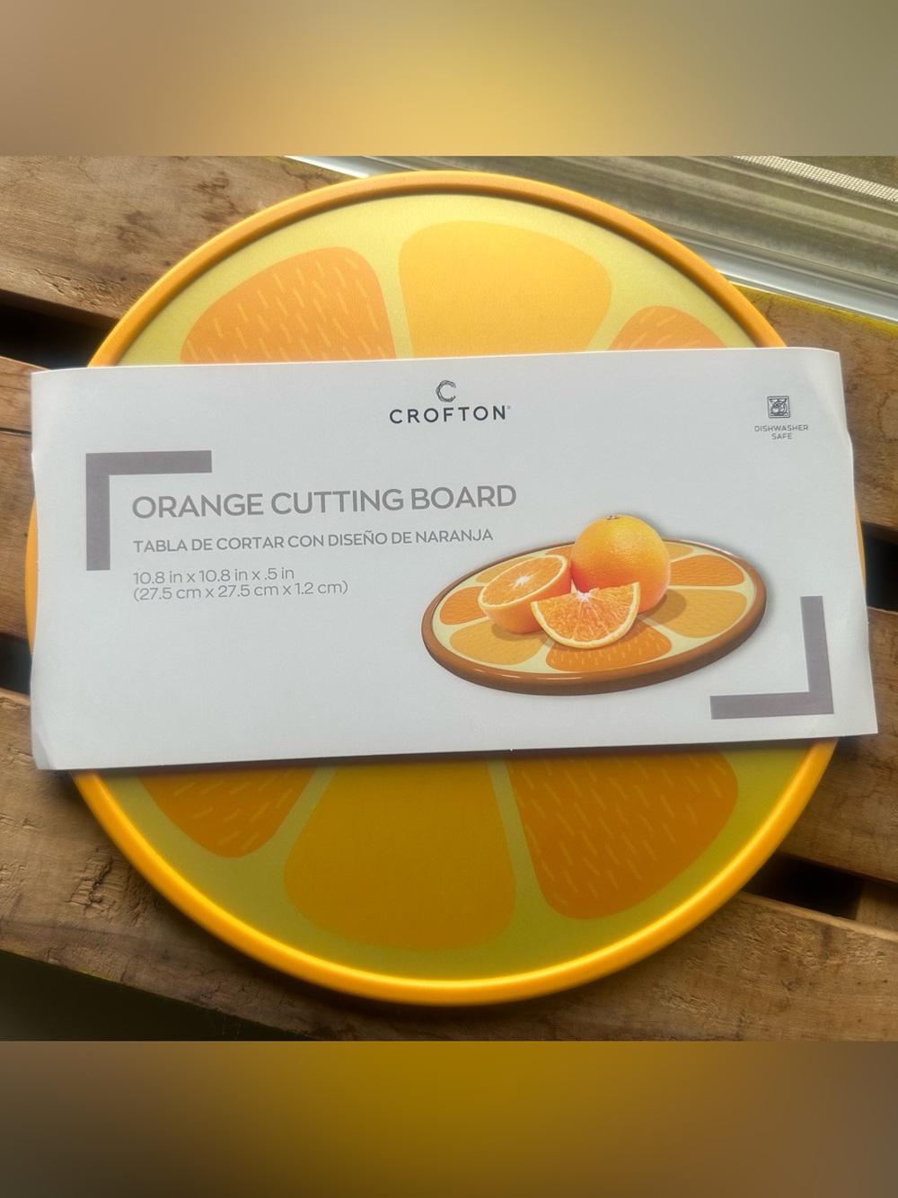 Crofton Orange Cutting Board - New - 10.8 in x 10.8 in x 0.5